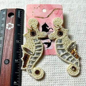 Seahorse Seed Bead Earrings